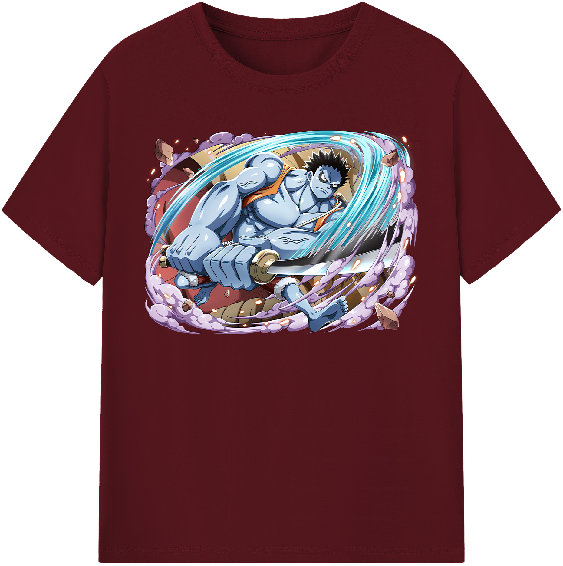 ワンピース モンキー・D・ルフィ ONE PIECE Monkey D. Luffy 綿100％半袖Tシャツ（フロントプリント）